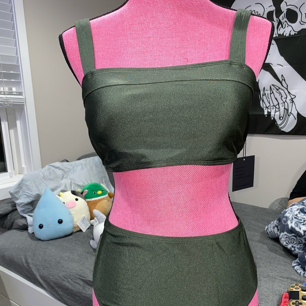 Olive green two piece bikini